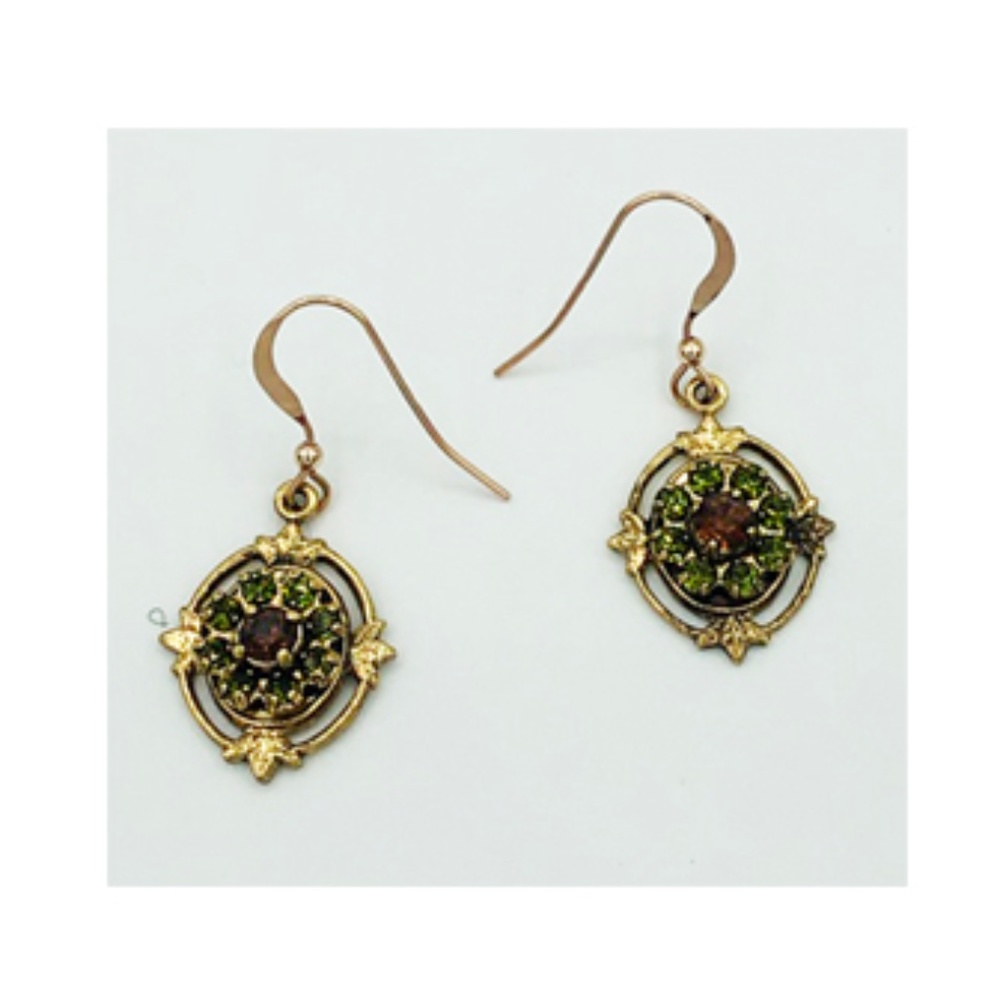 14k Rose Gold F/P Made with SWA Crystals Earrings
